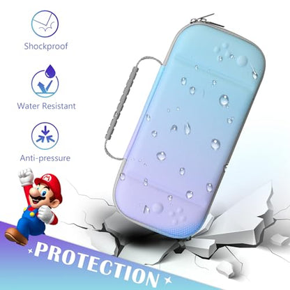 BOVKE Carrying Case for New 2025 Nintendo Switch 2, Switch 2 Protective Hard Travel Bag Holder with Extra Space for Joy-Con, Cables, Games Cartridges and Accessories, Fancy Purple Blue - color: Fancy Purple Blue
