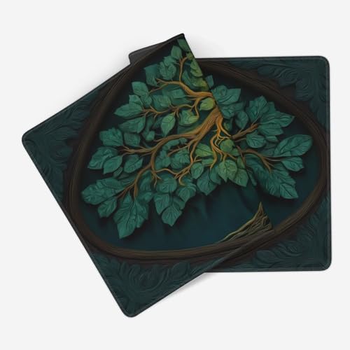 Mystical Green Tree Gaming Mouse Pad, Forest Árbol de la vida Design, XXL Extended Desk Mat, 35.4 x 15.7 inches - color: Tree of Life
