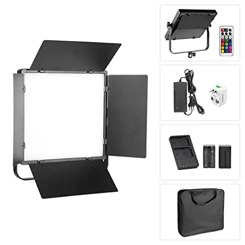 Dimmable Bi-Color RGB LED Video Lights Kit 3200-5600K Professional Panel Lamp for Studio Photography Shooting - color: E