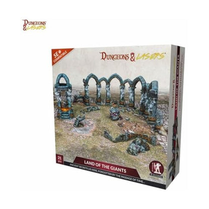 Dungeons & Lasers: Land of The Giants - 21 Piece Miniature Elements - RPG Terrain for DND and 5E Compatible Tabletop Games - Fits 28/32mm Scale Miniatures - Unpainted and Unassembled - Ages 14+