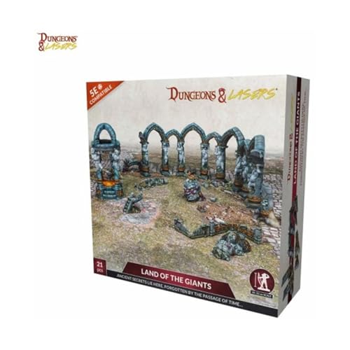 Dungeons & Lasers: Land of The Giants - 21 Piece Miniature Elements - RPG Terrain for DND and 5E Compatible Tabletop Games - Fits 28/32mm Scale Miniatures - Unpainted and Unassembled - Ages 14+