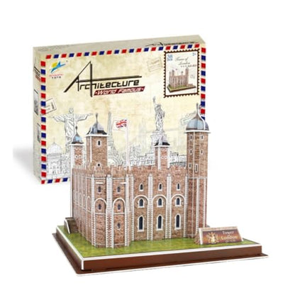 Architecture World Famous of 3D Puzzle.Build Your Own Collection of 17 Global Landmarks (Notre Dame, Colosseum) - Educational DIY Model Kit for Kids & Adults. (Tower of London) - color: Tower of London