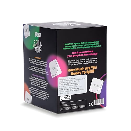 Spill Card Game for Adults, A Game of Spilling Secrets, Adult Party Card Game for Friends, and Entertainment - Ages 18+