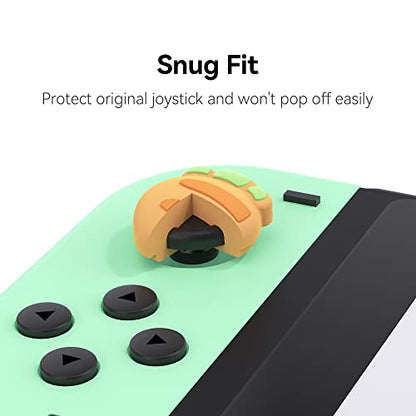 GeekShare Cute Silicone Joycon Thumb Grip Caps, Joystick Cover Compatible with Switch/OLED/Switch Lite, 4PCS - Rabbit & Carrot - color: Pink