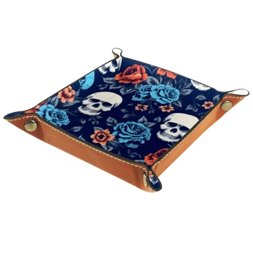 Skull Flower Dice Tray Dice Rolling Tray Folding Dice Holder for Dice Games, Like RPG, DND and Other Table Games - color: Multi 12