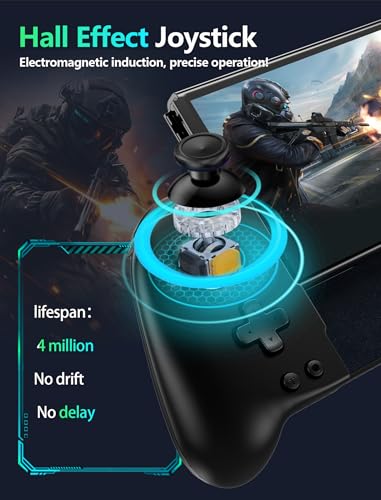 Wireless Switch Controller for Nintendo Switch/OLED,Hall Effect One-Piece Joypad Replacement for Pro Controller with Turbo/4 Looping Macro Buttons/Wake Up/9 colors RGB,Includes 4 game card slots handheld controller - color: Black