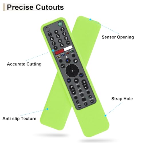 Protective Case for Sony Remote RMF-TX600U RMF-TX500U RMF-TX500E RMF-TX600E | Silicone Cover for Sony RMF-TX621U RMF-TX520U Smart TV Remote Sleeve Skin Waterproof, Anti-slip (Glow in Dark Green) - color: Glow in Dark Green