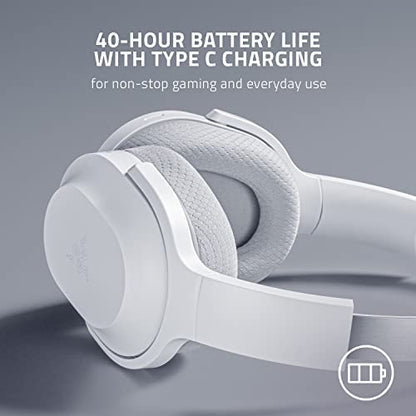 Razer Barracuda Wireless Gaming & Mobile Headset (PC, PlayStation, Switch 2, Android, iOS): 2.4GHz Wireless + Bluetooth - Integrated Noise-Cancelling Mic - 50mm Drivers - 40 Hr Battery - Mercury White | Integrated Noise-Cancelling Mic, 50mm Drivers, 40 Hr