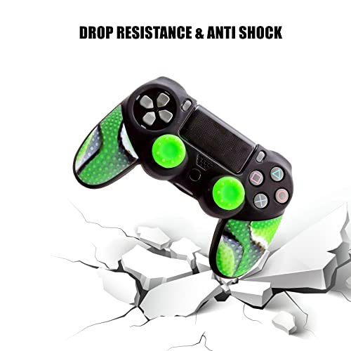 Silicone Skin for Ps4 Controller, 1pc Anti-Slip Shell Cover Case with 10 Joystick Grips for Playsation 4/ Slim/Pro Dualshock 4 Controller Wireless Gamepad(PS4 Controller #8) - color: PS4 controller #8