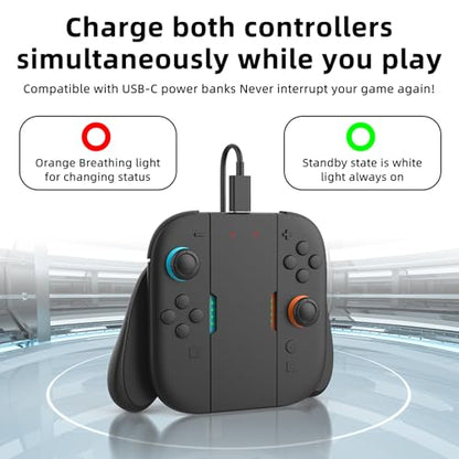 Joy Con Grip for Nintendo Switch 2 with Charging Station, Ergonomic Controller Hand Grip with Enhanced Comfort, Secure & Non-Slip Hold for Switch 2 JoyCons - size: Mag-Charging