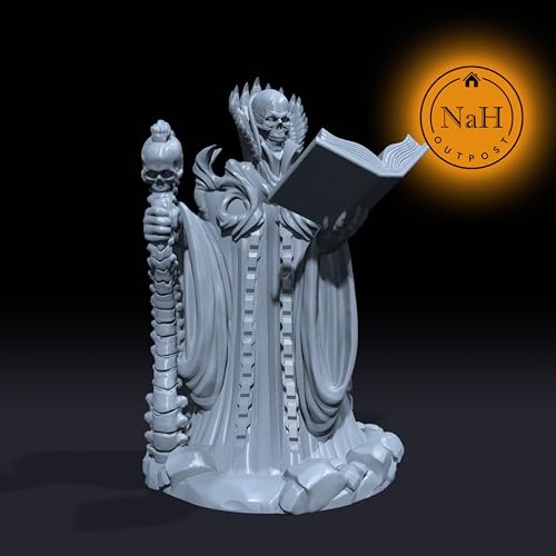 Generic Xzalthar The Eternal | Lich | Necromancer | Undead Miniature for Tabletop Games Like D&D and War Gaming Large, Gray, 02N005-1 - size: Large