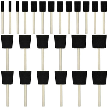 Foam Brush 25pcs with High Density Foam for Multi Project(1/2", 1", 2", 3") - size: 1/2"-3" assorted 25pcs