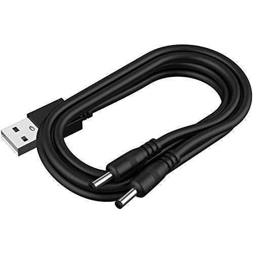 USB Charging Cable Compatible with FunniPets F-Color Dog Training Collar | Dual Simultaneous Charging, Round head, Power Cord for Shock collar, Router, Mini Fan, Speaker and More