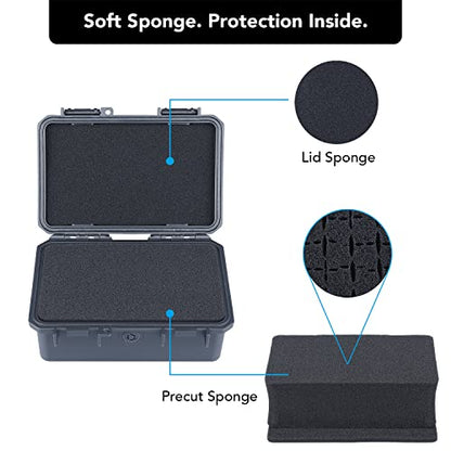 Lykus HC-1720 Mini Hard Case Dry Box with Foam Insert, Interior Size 6.5x3.9x2.7 in, IP66 Splash-Proof, Suitable for Cellphones, Tools, Small Devices and More - style: Int. Size: 6.5x3.9x2.7 in