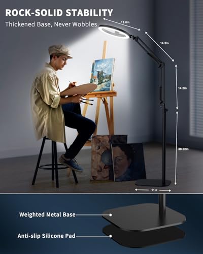 10" Ring Light Tripod for iPhone Overhead Phone Mount Holder, Flexible Ring Light with Stand - LED CRI >95 & Adjustable 70" Height, Phone Stand for Recording Video Camera Selfie Vlog TikTok YouTube - size: 10 inches