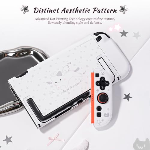 GeekShare Slim Protective Case Compatible with Switch 2 (2025), Anti-Scratche and Shock-Absorption Dockable Hard Shell for Switch 2 Game Console - Angel Descended - color: Star Angel Cat