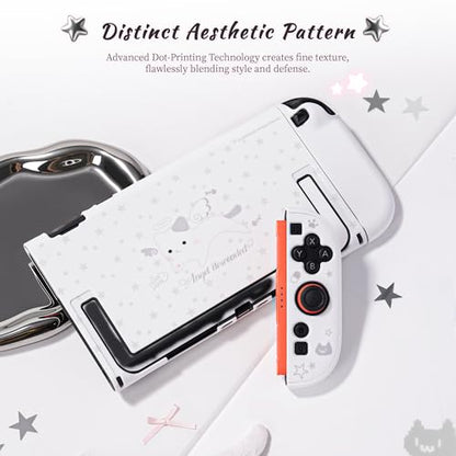 GeekShare Slim Protective Case Compatible with Switch 2 (2025), Anti-Scratche and Shock-Absorption Dockable Hard Shell for Switch 2 Game Console - Angel Descended - color: Star Angel Cat