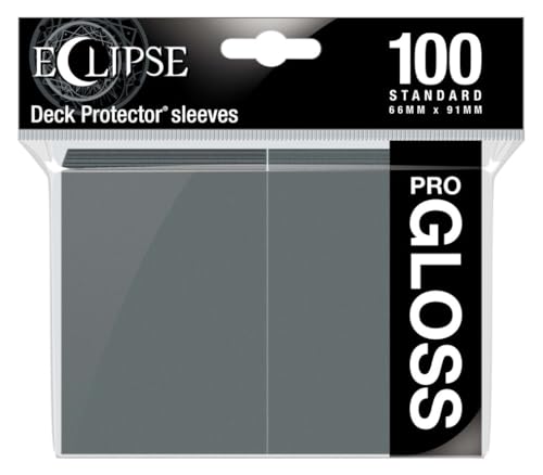 Ultra Pro Eclipse Gloss Standard Sleeves, 100 Pack - Smoke Grey, Polypropylene (PP), Ideal for Tournament Use - color: Smoke Grey