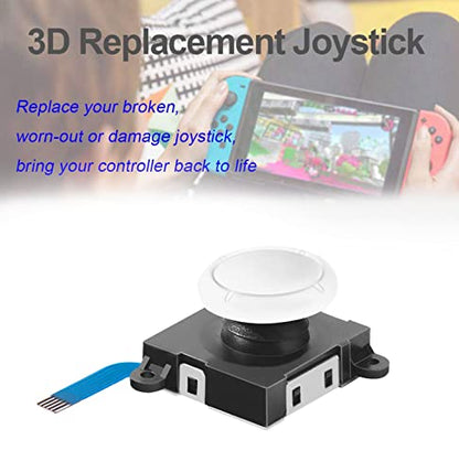 LONANDY Joycon Joystick Replacement for Nintendo Switch - Left/Right Analog Thumb Sticks for Switch Lite/OLED - Repair Kit With Thumbstick Caps & Drift Fix Tools - color: White 2 Pack