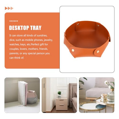 Foldable Pu Leather Dice Tray Large Desktop Storage Plate for RPG Games and Home Tabletop Use Brown