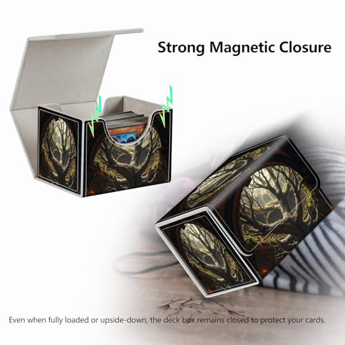 Strong Magnet for TCG MTG Commander Deck Box Playing Card Case Magic Deck Box Creative Pattern Trading Card Storage Box for Collectible Games, Mysterious Treehouse - color: Mysterious Treehouse