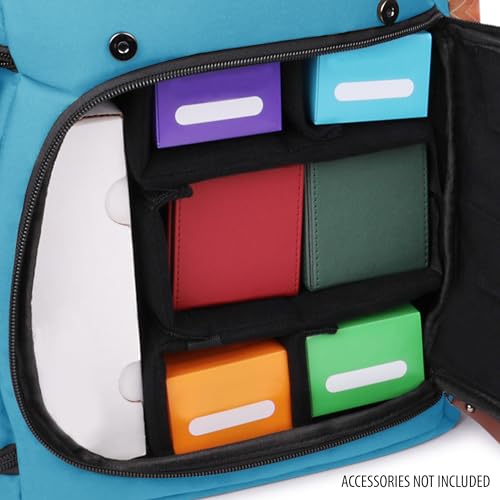 ENHANCE Designer Edition TCG Backpack - MTG Deck Bag Card Binder Space, TCG Deck Box Storage, MTG Playmat Holder - Card Storage Compatible with Magic the Gathering, Pokemon, Lorcana (Canvas Blue) - color: Canvas Blue
