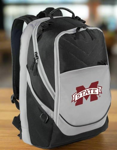Broad Bay Mississippi State University Backpack Official MSU Laptop Computer Bag (Black & Gray) - color: Black & Gray