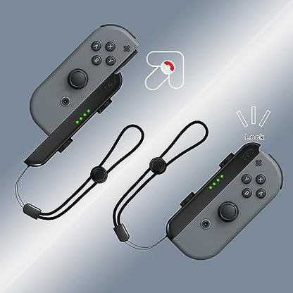 Lonxmovs 2 Pack Wrist Strap for Switch Joycon - Replacement Accessories for Joy con Straps (Black) - color: Black