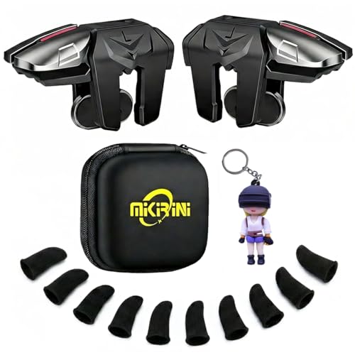 PUBG Mobile Triggers 13 in 1 Combo, 4 Gaming Triggers Mobile Phone Game Controller for PUBG/Knives Out/Call of Duty/Rules of Survival, Aim & Fire Trigger for iPhone & Android Phone (Boy) (Female Warrior) | L2R2 gaming trigger, compatible with iPhones & An