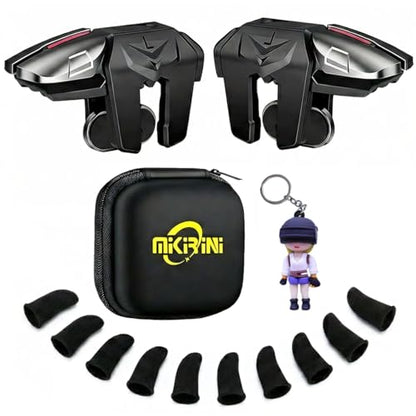 PUBG Mobile Triggers 13 in 1 Combo, 4 Gaming Triggers Mobile Phone Game Controller for PUBG/Knives Out/Call of Duty/Rules of Survival, Aim & Fire Trigger for iPhone & Android Phone (Boy) (Female Warrior) | L2R2 gaming trigger, compatible with iPhones & An