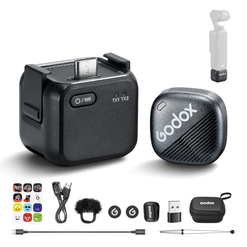 GODOX Cube-OP3 Wireless Lavalier Microphone System | 48kHz 24비트 고해상도, 소음 감소, 18W 고속 충전, DJI Osmo 포켓 1.114m 범위, USB-C TX 및 RX 카메라 폰 PC용