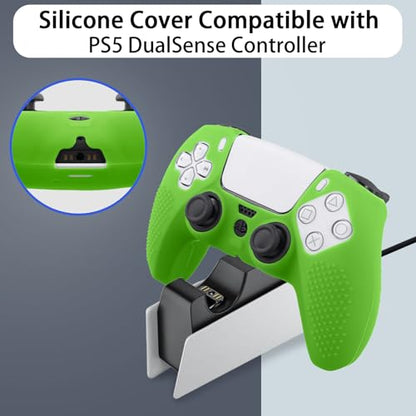 Baval Silicone Cover for Playstation 5 PS5 DualSense Wireless Controller | Scratch-resistant, Easy install, Silicone Construction, Portable Carrying Silicone Cover, Green Silicone Cover - color: Green Silicone Cover