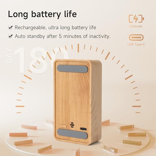 Visual Timer, Rechargeable Digital Hourglass Timer with LED Display | Large display, magnetic back and adjustable volume for classroom, kitchen, fitness, study and kids learning - color: Wood Grain Finish