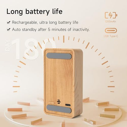 Visual Timer, Rechargeable Digital Hourglass Timer with LED Display | Large display, magnetic back and adjustable volume for classroom, kitchen, fitness, study and kids learning - color: Wood Grain Finish