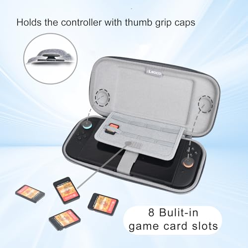 RLSOCO Slim Case for Nintendo Switch 2 Game Console with 8 Game Card Slots - Grey (Case Only) - color: Small Case Grey