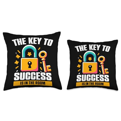 Escape Room Game Lockpicking Puzzle Room Exit Game Throw Pillow - size: 16x16