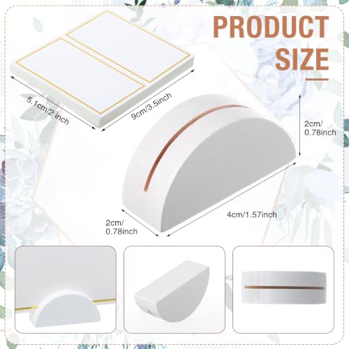 Colingmill 24 Pcs Wooden Table Number Stands with Tented Cards,White | Wedding Table Name Holder Semicircular Design Place Card Holders for Retail Shop Wedding Party Events - color: White