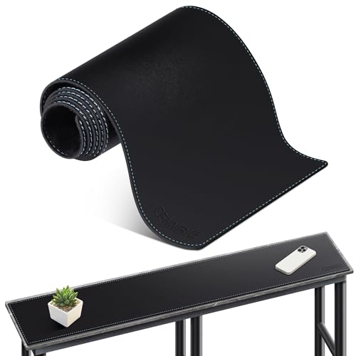 CENNBIE Console Table Leather Cover - 47 x 5.9 Inches Sofa Table Narrow Long Mat - TV/Media/Gaming/Center Console Table Protector Pad for Narrow Side Table, Sideboard, Entryway Table (Black) - color: Black, size: 47" x 5.9"