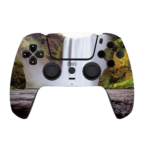 ProControllers LLC Custom Wireless Controller for PS5 - Hand Airbrushed & Multiple Designs Available (Waterfall) - color: Waterfall