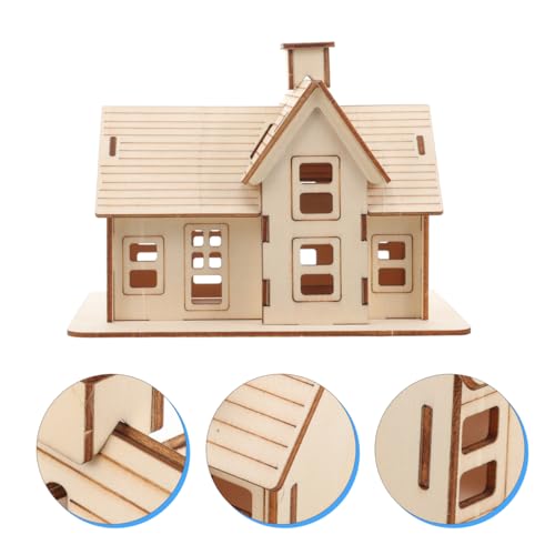 1 Set 3D Wooden Puzzles House Model Building Kit, DIY Wood Cabin Kit for Adults to Build, Creative 3D Tiny Home Model House Jigsaw Puzzles Toys for Kids and Adults