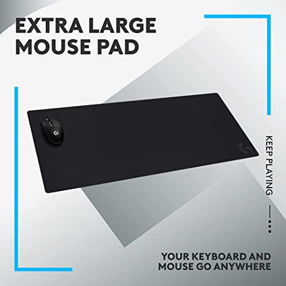Logitech G840 XL Cloth Gaming Mouse Pad (900x400x3) - Black | Cloth material, 0.12 in thin, stable, performance-tuned surface - size: XL, style: Cloth