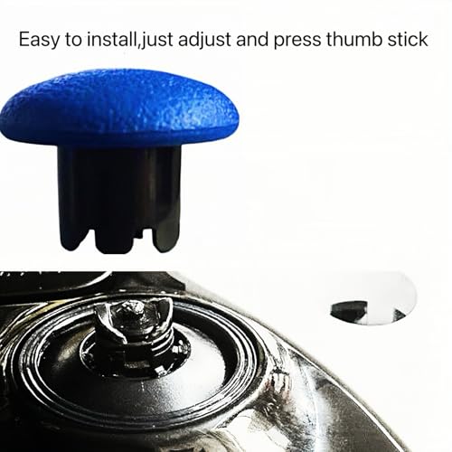12 in 1 Interchangeable Thumbsticks & Metal Back Paddles Replacement Parts for PS5 DualSense Edge Controller, 6 Silicone Analog Joystick Caps, 4 Paddles Trigger Buttons,2 Base Rings (Blue) - color: Blue