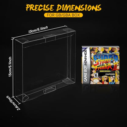 Video Game Protector Compatible for Game Boy, Game Boy Color & Game Boy Advance Boxes – Clear Plastic Sleeve Case – 15 Pack