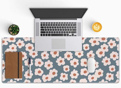 Gaming Mouse Pad, Large Mouse Pads for Women, Non-Slip Rubber Base Mousepad, Keyboard Mouse Mat, Desk Pad with Stitched Edges, 31.5x11.8inch Daisy Floral Pattern - color: Daisy Floral Pattern
