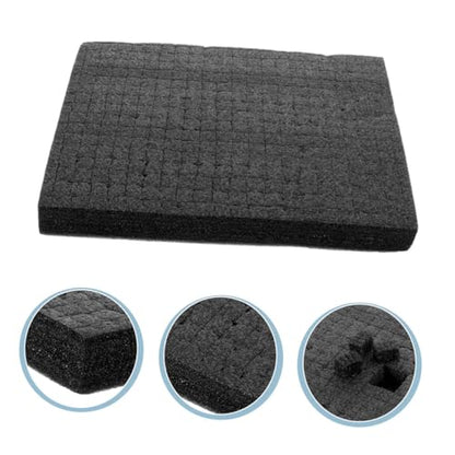 LIFKOME Black Grid Foam Cube Pad 500x300x30mm Pick and Pluck Foam Insert for Packaging and Shock Absorption for Board Game and Tool Box Storage