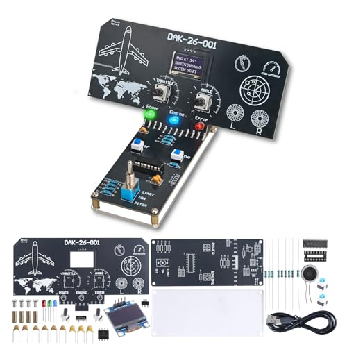 PEMENOL DIY Flight Simulator Soldering Kit, Build an Interactive Electronics Project with LCD Display, Sound Effects & LED Lights, STEM Learning Kit for Teens, Students & School Projects