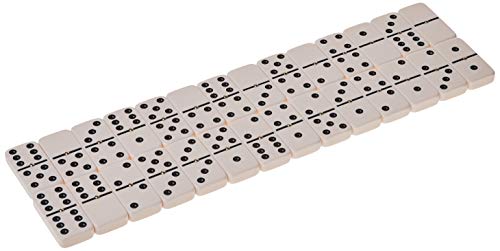 Double 6 Jumbo Size Domino Tiles with Spinner in Vinyl Case, Black