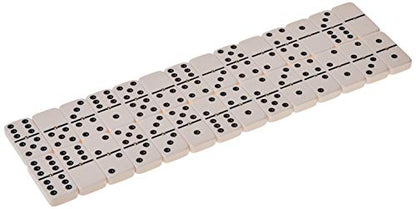 Double 6 Jumbo Size Domino Tiles with Spinner in Vinyl Case, Black