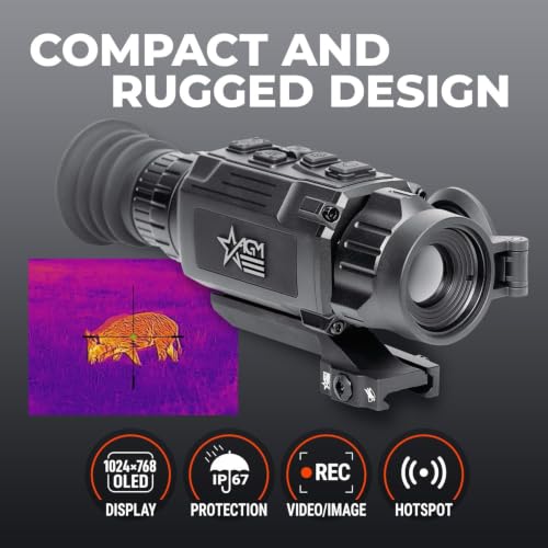 AGM Global Vision Rattler V2 Thermal Imaging Scope for Hunting, High Resolution with High Sensitivity Thermal Optics, Waterproof & Durable, Includes Thermal Targets & Cleaning Cloth - style: 25-320