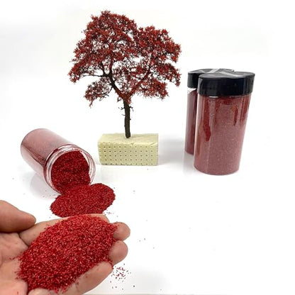 Multicolor Leaf Model - 300ml Miniature Scenery Material for Train Railway, Diorama, Car Scene & Scale Landscape Layouts (Autumn red) - color: Autumn Red
